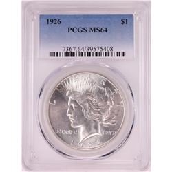 1926 $1 Peace Silver Dollar Coin PCGS MS64