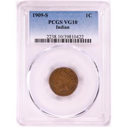 1909-S Indian Head Cent Coin PCGS VG10