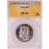Image 1 : 1962 Franklin Half Dollar Coin ANACS MS65