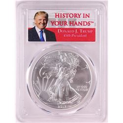 2017 $1 American Silver Eagle Coin PCGS MS70 First Strike Trump Label