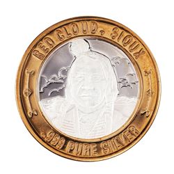 .999 Silver Red Cloud Sioux $10 Casino Limited Native American Series Gaming Token