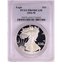 2004-W $1 Proof American Silver Eagle Coin PCGS PR69DCAM