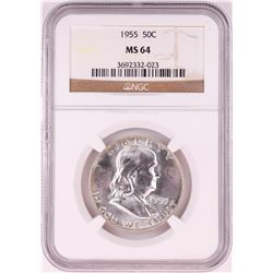 1955 Franklin Half Dollar Coin NGC MS64