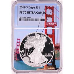 2019-S $1 Proof American Silver Eagle Coin NGC PF70 Ultra Cameo Bridge Core
