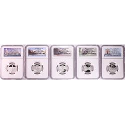 Set of (5) 2011-S ATB National Park Silver Quarter Coins NGC PF70 Ultra Cameo