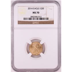 2014 $5 American Gold Eagle Coin NGC MS70
