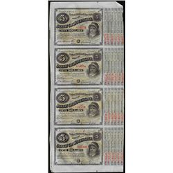 Uncut Sheet of (4) State of Louisiana Baby Bond Obsolete Notes
