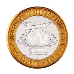 .999 Silver Flamingo Hilton Las Vegas, Nevada $10 Casino Limited Edition Gaming Token