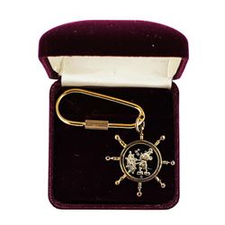 1987 Disney Gold Plated Keychain Steamboat Willie 1/10 oz .999 Fine Silver Medal w/Box