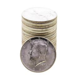 Roll of (20) Brilliant Uncirculated 1964-D Kennedy Half Dollar Coins Nice Toning