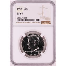 1964 Proof Kennedy Half Dollar Coin NGC PF69