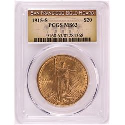 1915-S $20 St. Gaudens Double Eagle Gold Coin PCGS MS63 San Francisco Gold Hoard