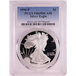 1996-P $1 Proof American Silver Eagle Coin PCGS PR69DCAM