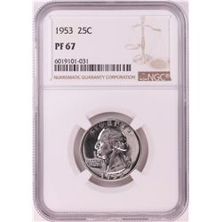 1953 Proof Washington Quarter Coin NGC PF67