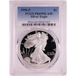 1996-P $1 Proof American Silver Eagle Coin PCGS PR69DCAM