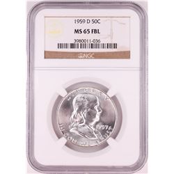 1959-D Franklin Half Dollar Coin NGC MS65FBL