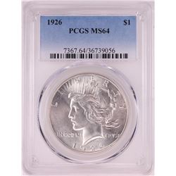 1926 $1 Peace Silver Dollar Coin PCGS MS64