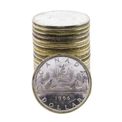 Roll of (20) Brilliant Uncirculated 1966 Canadian Silver Dollar Coins