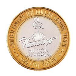 .999 Silver Flamingo Hilton Las Vegas, Nevada $10 Casino Limited Edition Gaming Token