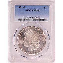 1881-S $1 Morgan Silver Dollar Coin PCGS MS64