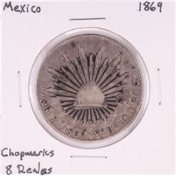 1869 Mexico 8 Reales Silver Coin Chopmarks