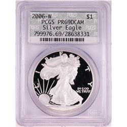 2006-W $1 Proof American Silver Eagle Coin PCGS PR69DCAM Retro Doily Holder