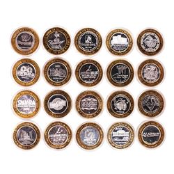 Mixed Lot of (20) .999 Silver Casino $10 Limited Edition Gaming Tokens