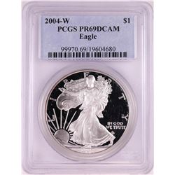2004-W $1 Proof American Silver Eagle Coin PCGS PR69DCAM