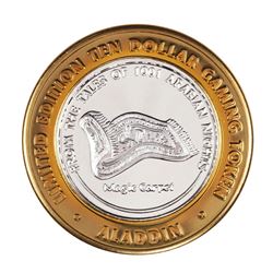 .999 Fine Silver Aladdin Resort & Casino Las Vegas $10 Limited Edition Gaming Token