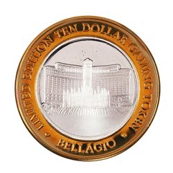 .999 Fine Silver Bellagio Las Vegas, NV $10 Limited Edition Gaming Token