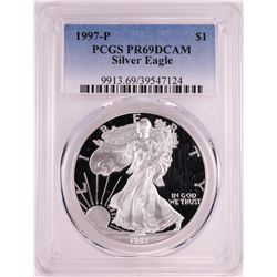 1997-P $1 Proof American Silver Eagle Coin PCGS PR69DCAM