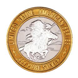 .999 Silver Chief Medicine Crow $10 Limited Native American Series Gaming Token