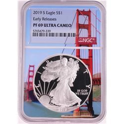 2019-S $1 Proof American Silver Eagle Coin NGC PF69 Ultra Cameo Bridge Core