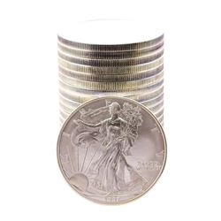 Roll of (20) Brilliant Uncirculated 1997 $1 American Silver Eagle Coins
