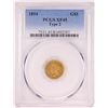 Image 1 : 1854 Type 2 $1 Indian Princess Head Gold Dollar Coin PCGS XF45