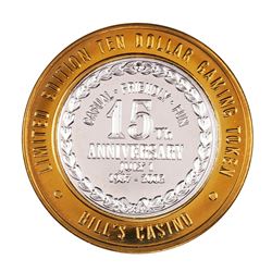.999 Silver Bill's Casino Lake Tahoe, Nevada $10 Casino Gaming Token Limited Edition