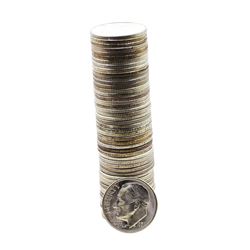 Roll of (50) Brilliant Uncirculated 1951 Roosevelt Dime Coins