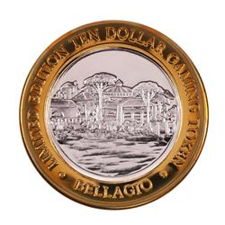 .999 Fine Silver Bellagio Las Vegas, NV $10 Limited Edition Gaming Token