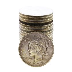 Roll of (20) 1923-D $1 Peace Silver Dollar Coins