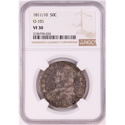 1811/10 Capped Bust Half Dollar Coin NGC VF30 O-101