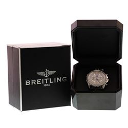 Men's Breitling Bentley 6.75 Stainless Steel Silver Chronograph Watch w/Box & Papers