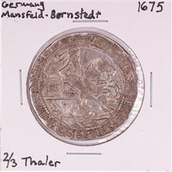 1675 Germany Mansfield-Bornsted 2/3 Thaler Silver Coin