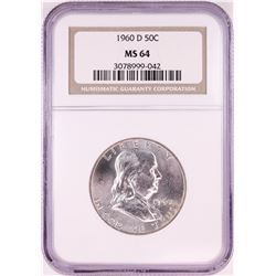 1960-D Franklin Half Dollar Coin NGC MS64
