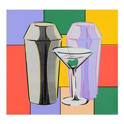 Steve Kaufman (1960-2010) "Martini" Limited Edition Silkscreen on Canvas