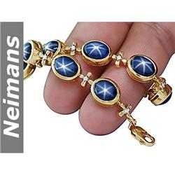 Neimans 4.25 ct Sapphire & VS Diamond Pendant 14kt Gold