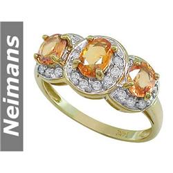 Finest 5.25 ct Yellow Sapphire & Diamond Stud Earrings