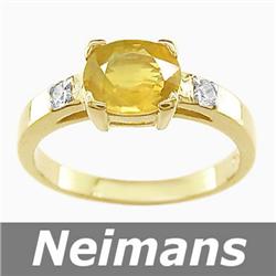 Neimans .75 ct Sapphire & Diamond Ring 14kt Gold CERT