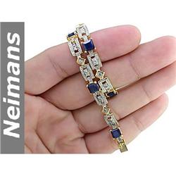 Antique 10.75 ct Citrine & Sapphire Ring 14kt Gold CERT