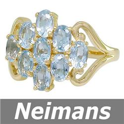 Men's 3.75 ct Aquamarine & Diamond Gents Ring 14kt Gold