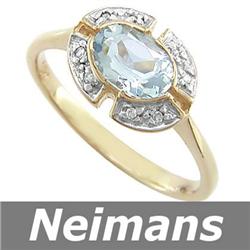 Certified 1.00 ct Yellow & White Sapphire Ring 14k Gold